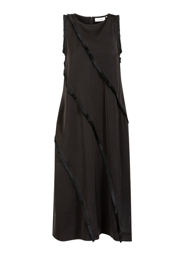 Coster Copenhagen KLEID MIT ROHEN KANTEN Dress Black - 100