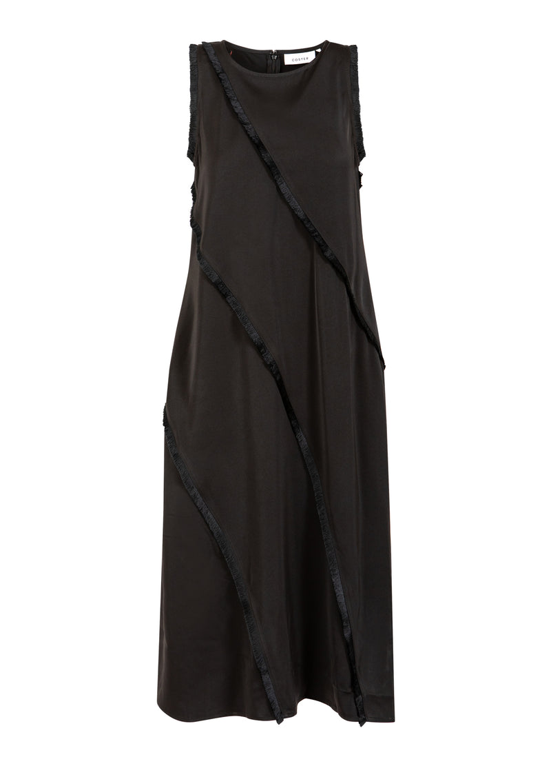 Coster Copenhagen KLEID MIT ROHEN KANTEN Dress Black - 100