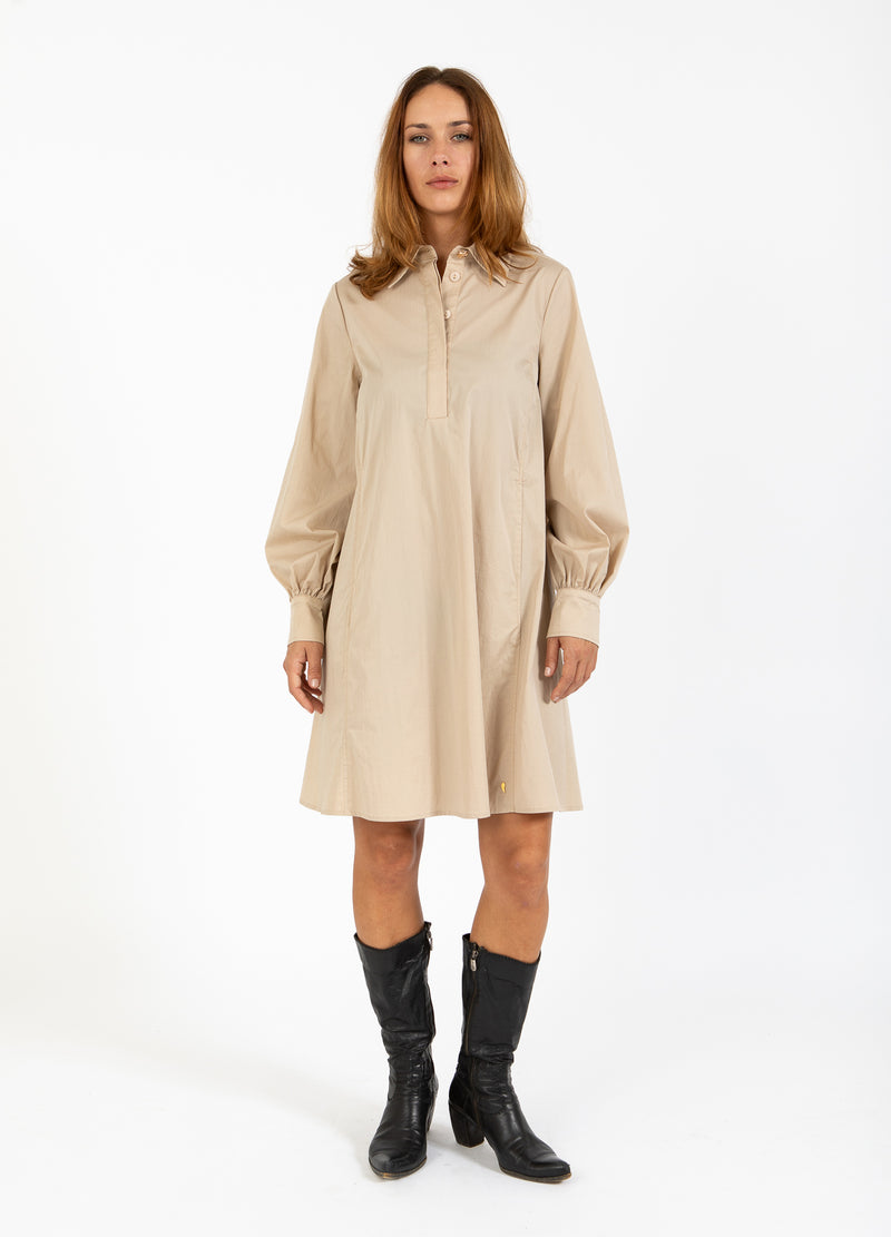 Coster Copenhagen KLEID MIT VOLUMINÖSEN ÄRMELN Dress Desert sand - 329