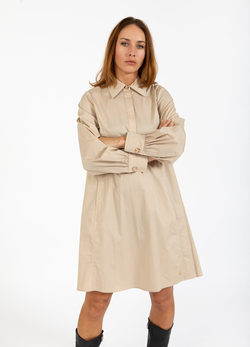 Coster Copenhagen KLEID MIT VOLUMINÖSEN ÄRMELN Dress Desert sand - 329