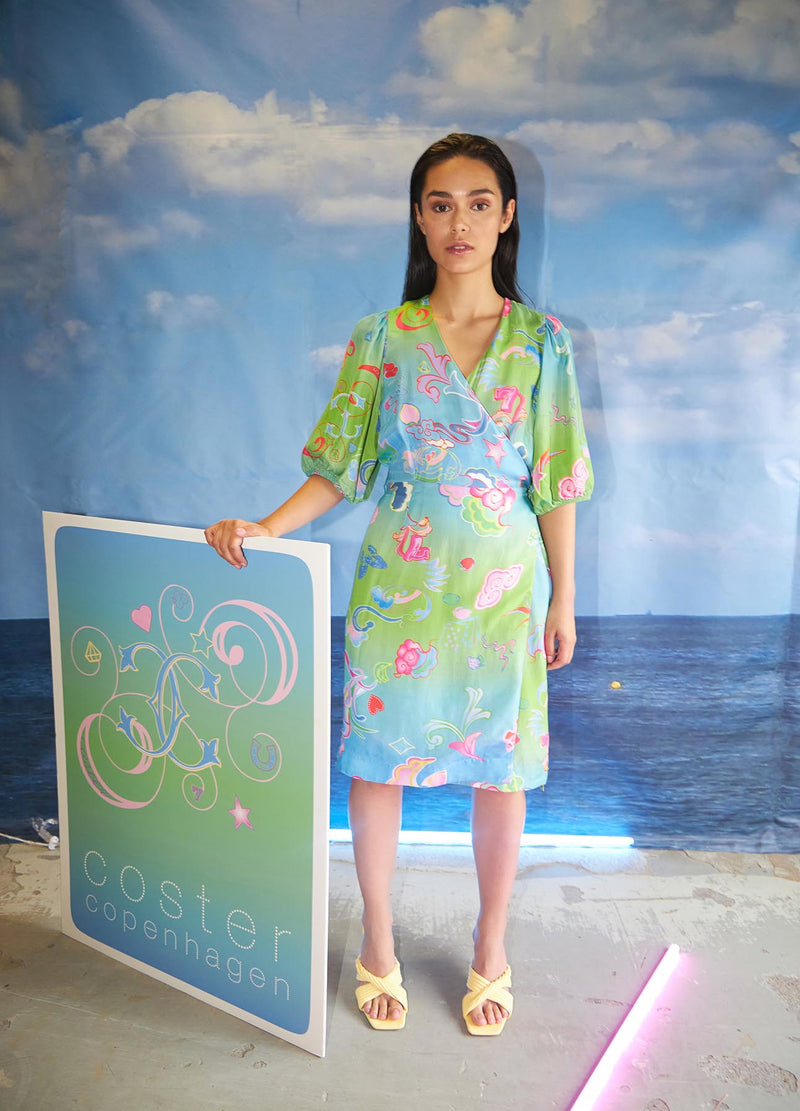 Coster Copenhagen KLEID W. SPIEL AUF DRUCK Dress Game on print - 901