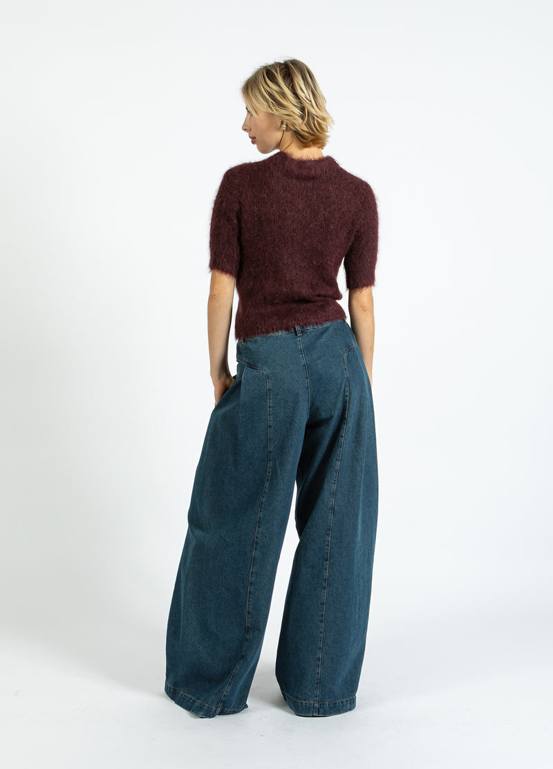 Coster Copenhagen KURZÄRMELIGER STRICKPULLI AUS ALPAKA Knitwear Bordeaux - 653