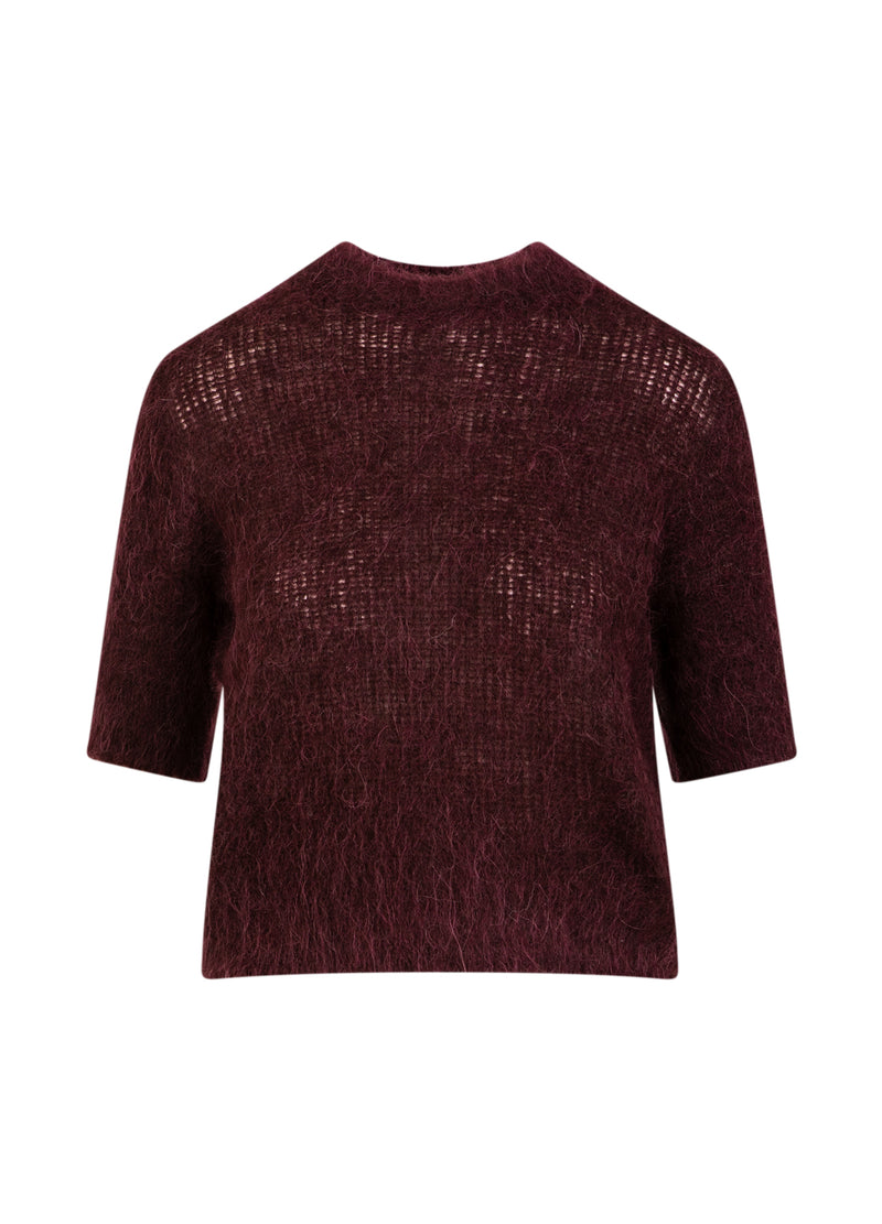 Coster Copenhagen KURZÄRMELIGER STRICKPULLI AUS ALPAKA Knitwear Bordeaux - 653