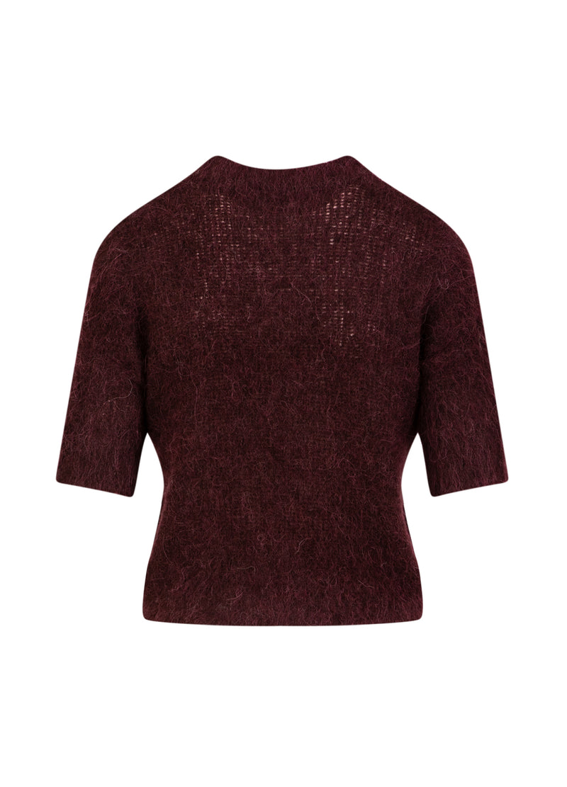 Coster Copenhagen KURZÄRMELIGER STRICKPULLI AUS ALPAKA Knitwear Bordeaux - 653
