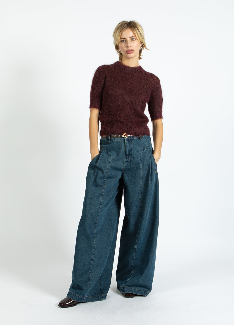 Coster Copenhagen KURZÄRMELIGER STRICKPULLI AUS ALPAKA Knitwear Bordeaux - 653