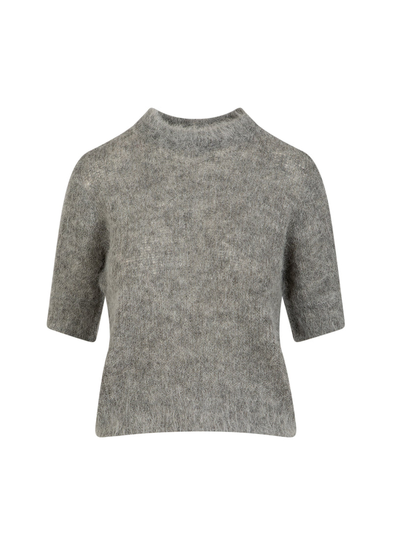 Coster Copenhagen KURZÄRMELIGER STRICKPULLI AUS ALPAKA Knitwear Light grey melange - 129