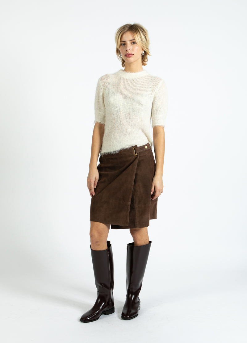 Coster Copenhagen KURZÄRMELIGER STRICKPULLI AUS ALPAKA Knitwear Off White - 202