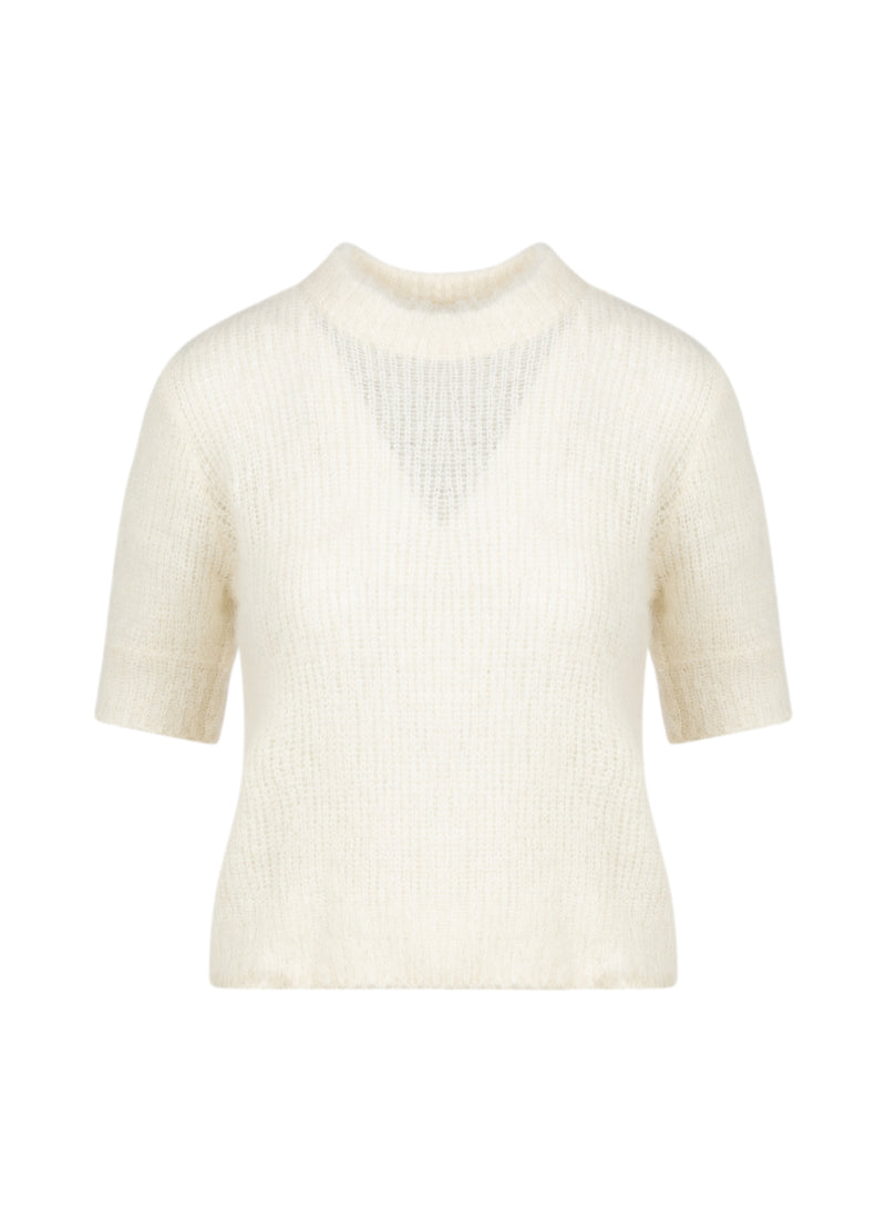 Coster Copenhagen KURZÄRMELIGER STRICKPULLI AUS ALPAKA Knitwear Off White - 202