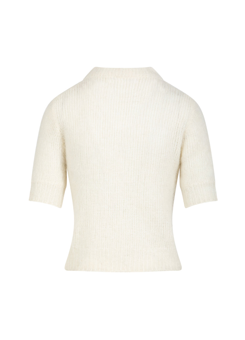 Coster Copenhagen KURZÄRMELIGER STRICKPULLI AUS ALPAKA Knitwear Off White - 202