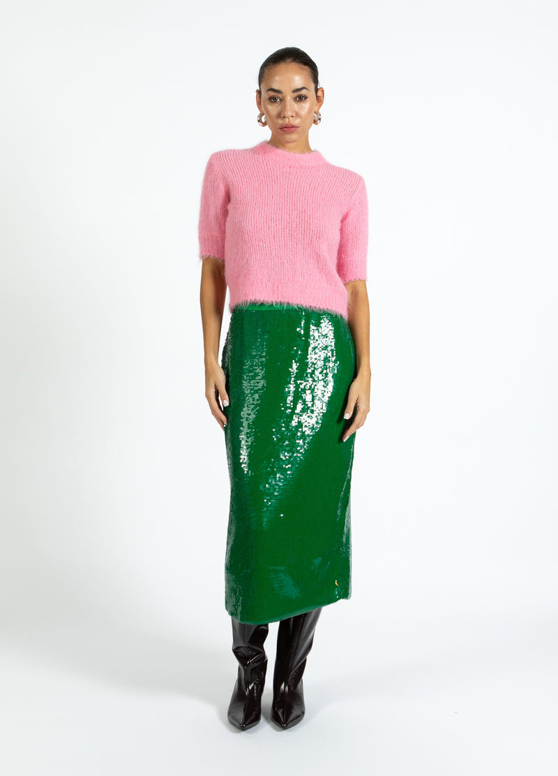 Coster Copenhagen KURZÄRMELIGER STRICKPULLI AUS ALPAKA Knitwear Tropical pink - 689