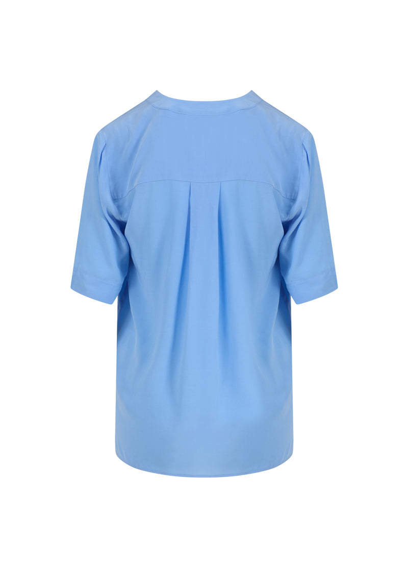 Coster Copenhagen KURZARMHEMD MIT FALTE Shirt/Blouse Bright sky blue - 503
