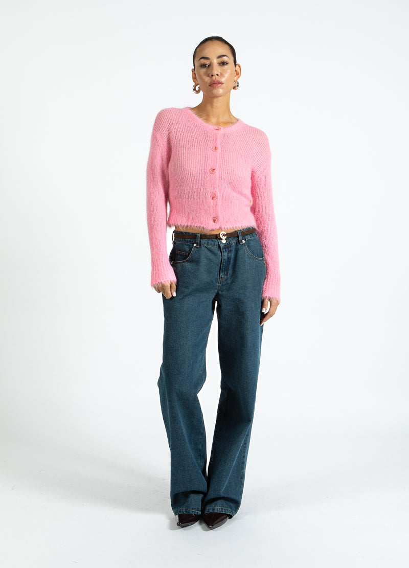 Coster Copenhagen KURZE STRICKJACKE AUS ALPAKA Knitwear Tropical pink - 689