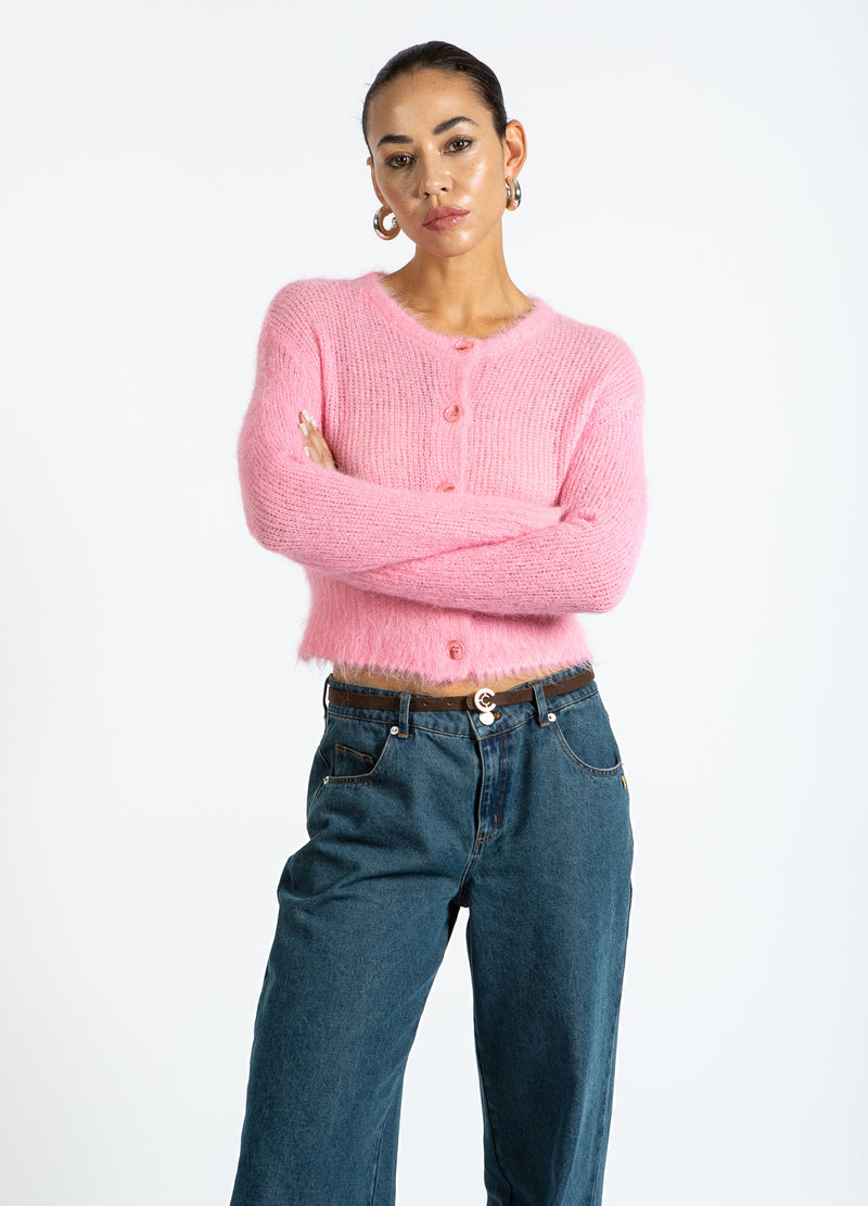 Coster Copenhagen KURZE STRICKJACKE AUS ALPAKA Knitwear Tropical pink - 689