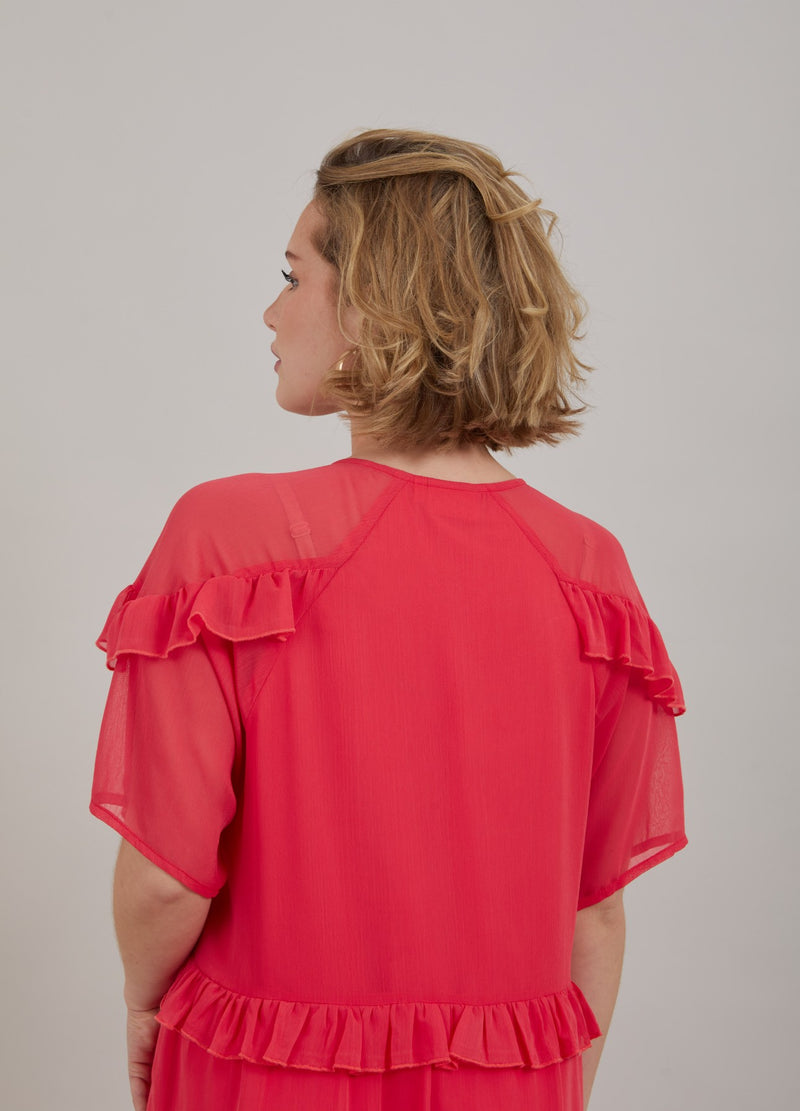Coster Copenhagen  LANGES KLEID MIT RÜSCHEN Dress Coral pink - 626