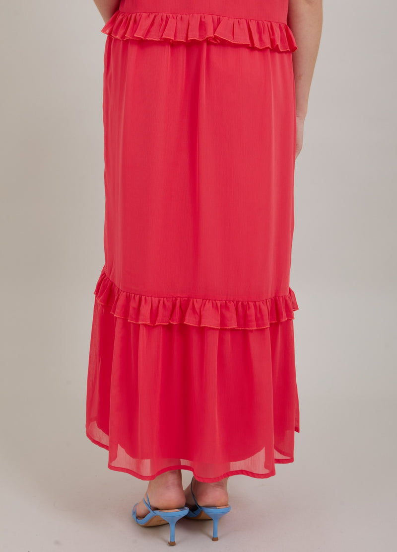 Coster Copenhagen  LANGES KLEID MIT RÜSCHEN Dress Coral pink - 626