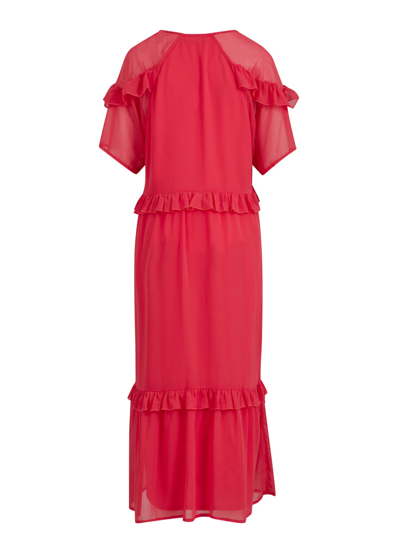 Coster Copenhagen  LANGES KLEID MIT RÜSCHEN Dress Coral pink - 626