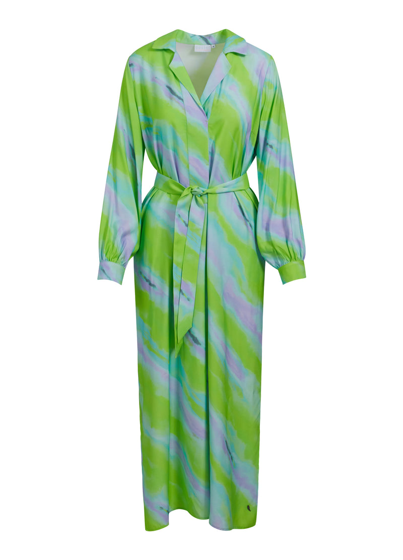 Coster Copenhagen LANGES KLEID MIT VERBLASSTEM STREIFENDRUCK Dress Faded stripe print - 903