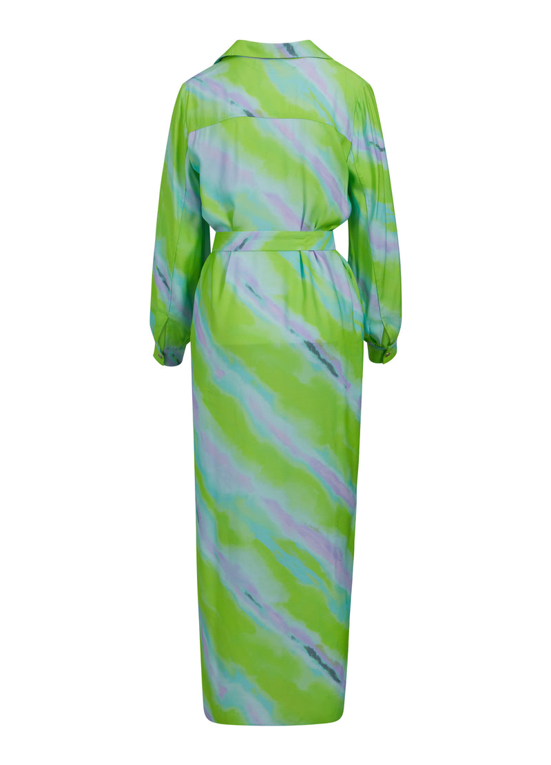 Coster Copenhagen LANGES KLEID MIT VERBLASSTEM STREIFENDRUCK Dress Faded stripe print - 903