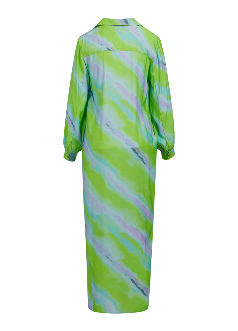 Coster Copenhagen LANGES KLEID MIT VERBLASSTEM STREIFENDRUCK Dress Faded stripe print - 903