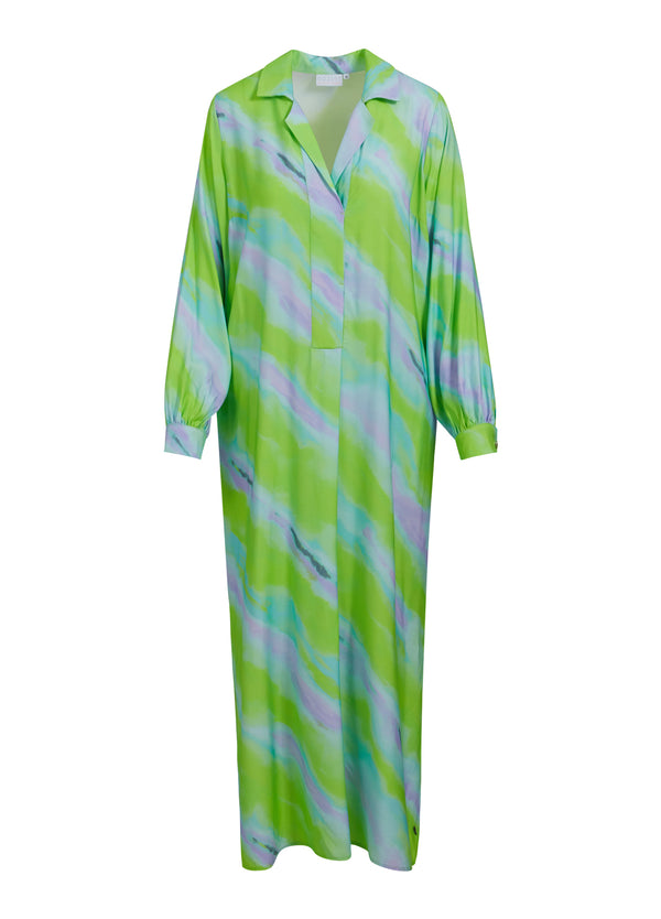 Coster Copenhagen LANGES KLEID MIT VERBLASSTEM STREIFENDRUCK Dress Faded stripe print - 903