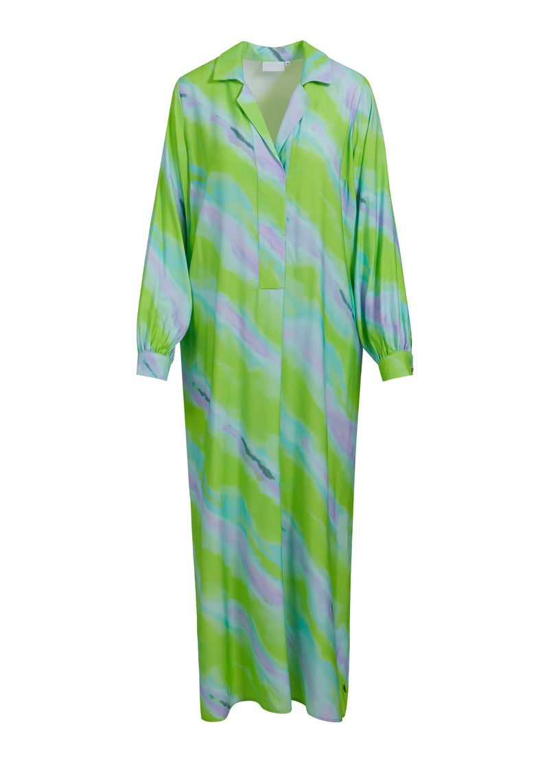 Coster Copenhagen LANGES KLEID MIT VERBLASSTEM STREIFENDRUCK Dress Faded stripe print - 903