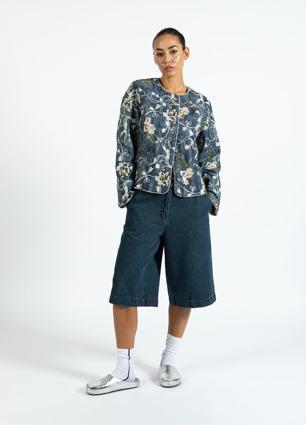 Coster Copenhagen LANGE JEANSSHORTS - PETRA FIT Pants Dark Blue Denim - 571