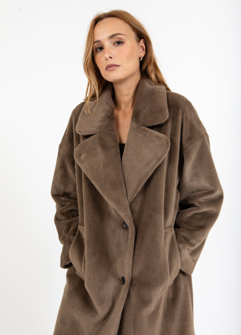 Coster Copenhagen LANGE PELZMANTEL Outerwear Toffee Beige - 349