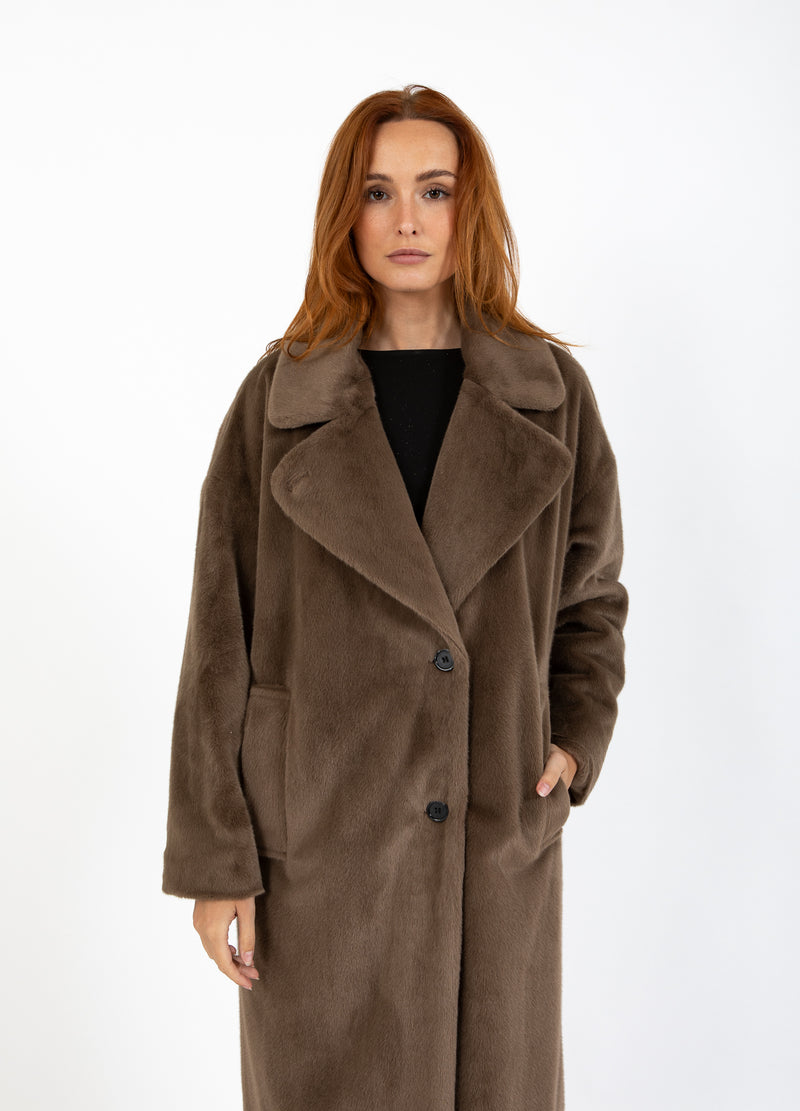 Coster Copenhagen LANGE PELZMANTEL Outerwear Toffee Beige - 349