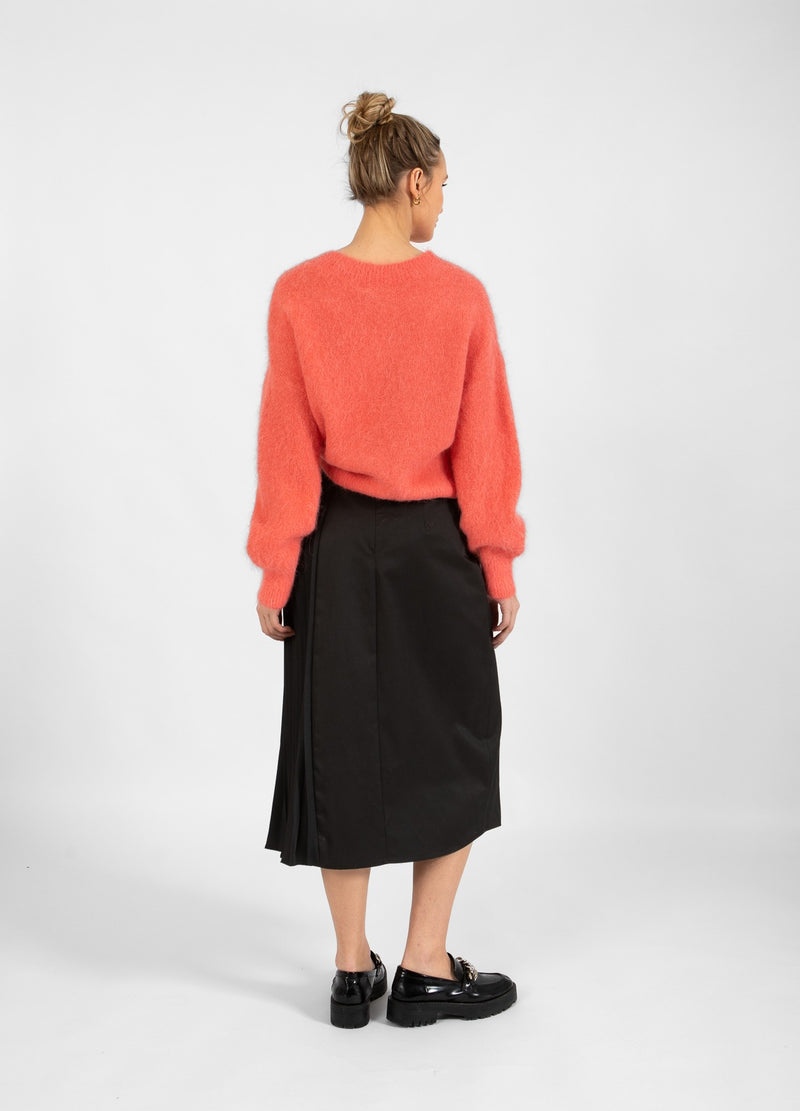 Coster Copenhagen LANGE ROCK MIT GÜRTEL UND PLISSÉ Skirt Black - 100