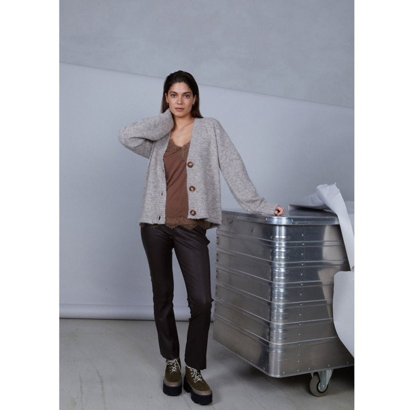Coster Copenhagen LEATHER LEGGINGS IN KNÖCHELLÄNGE Pants Night Brown - 303