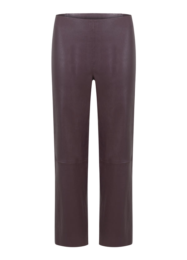 Coster Copenhagen LEDERLEGGINGS MIT AUSGESTELLTEM BEIN - MYNTE FIT Pants Bordeaux - 653