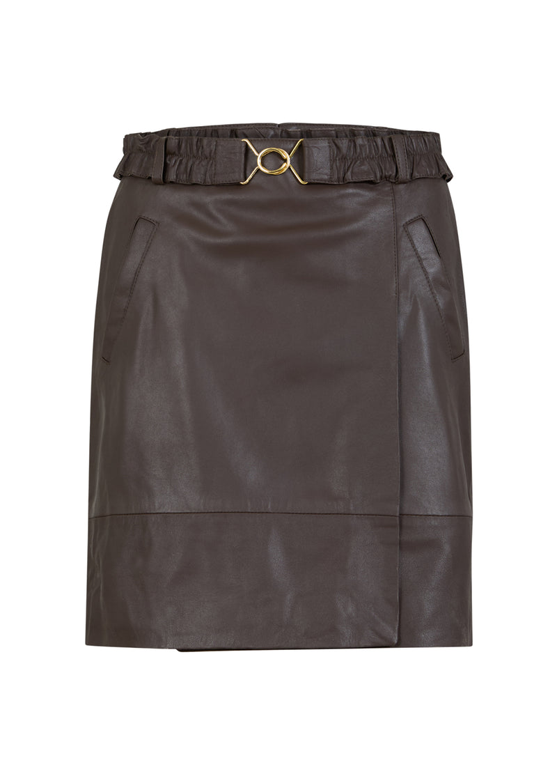 Coster Copenhagen LEDERROCK Skirt Dark Brown - 335