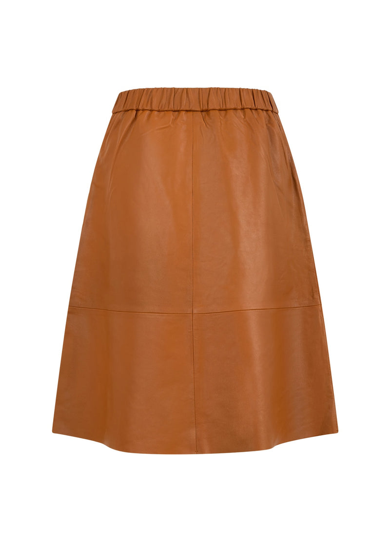 Coster Copenhagen LEDERROCK Skirt Cognac brown - 397