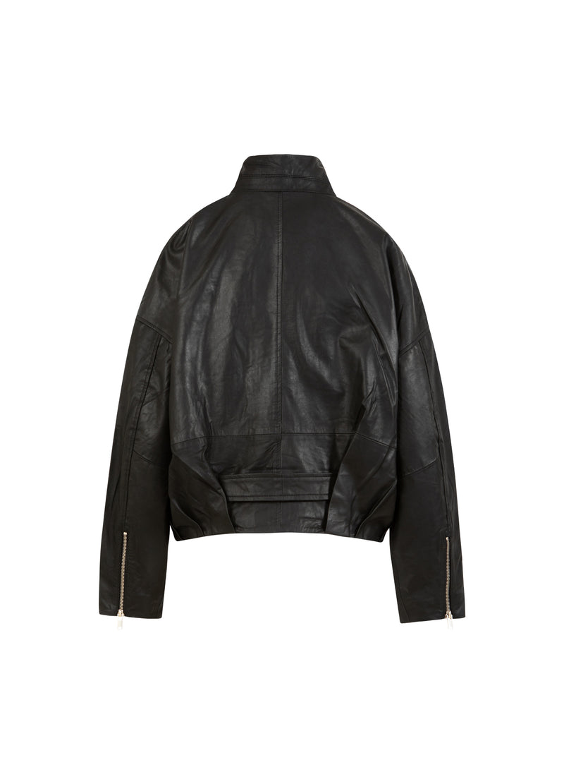 Coster Copenhagen LEDER BOMBERJACKE Outerwear Black - 100