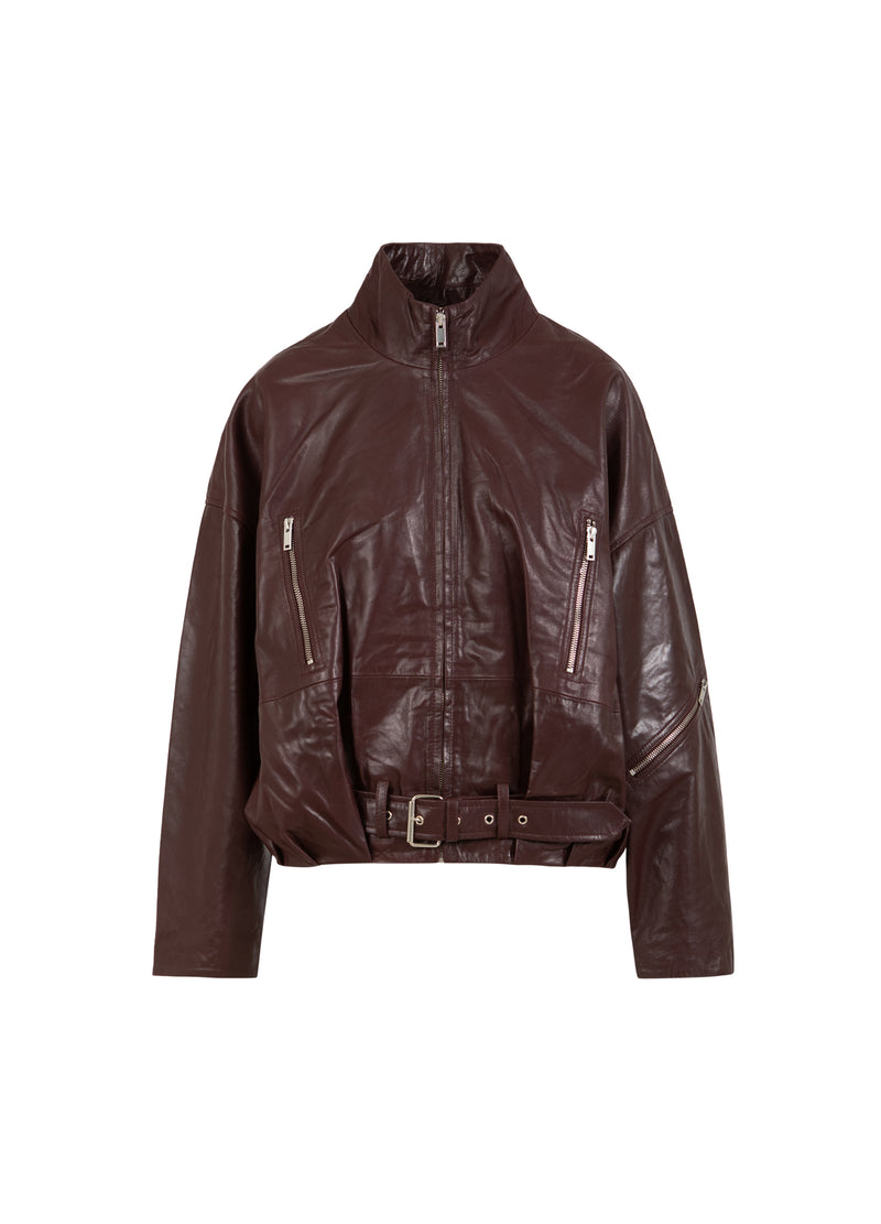 Coster Copenhagen LEDER BOMBERJACKE Outerwear Bordeaux - 653