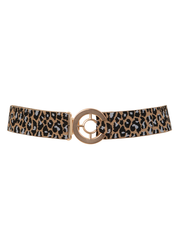 Coster Copenhagen LOGO-GÜRTEL MIT DRUCK Accessories Leo print sand - 277 (gold buckle)