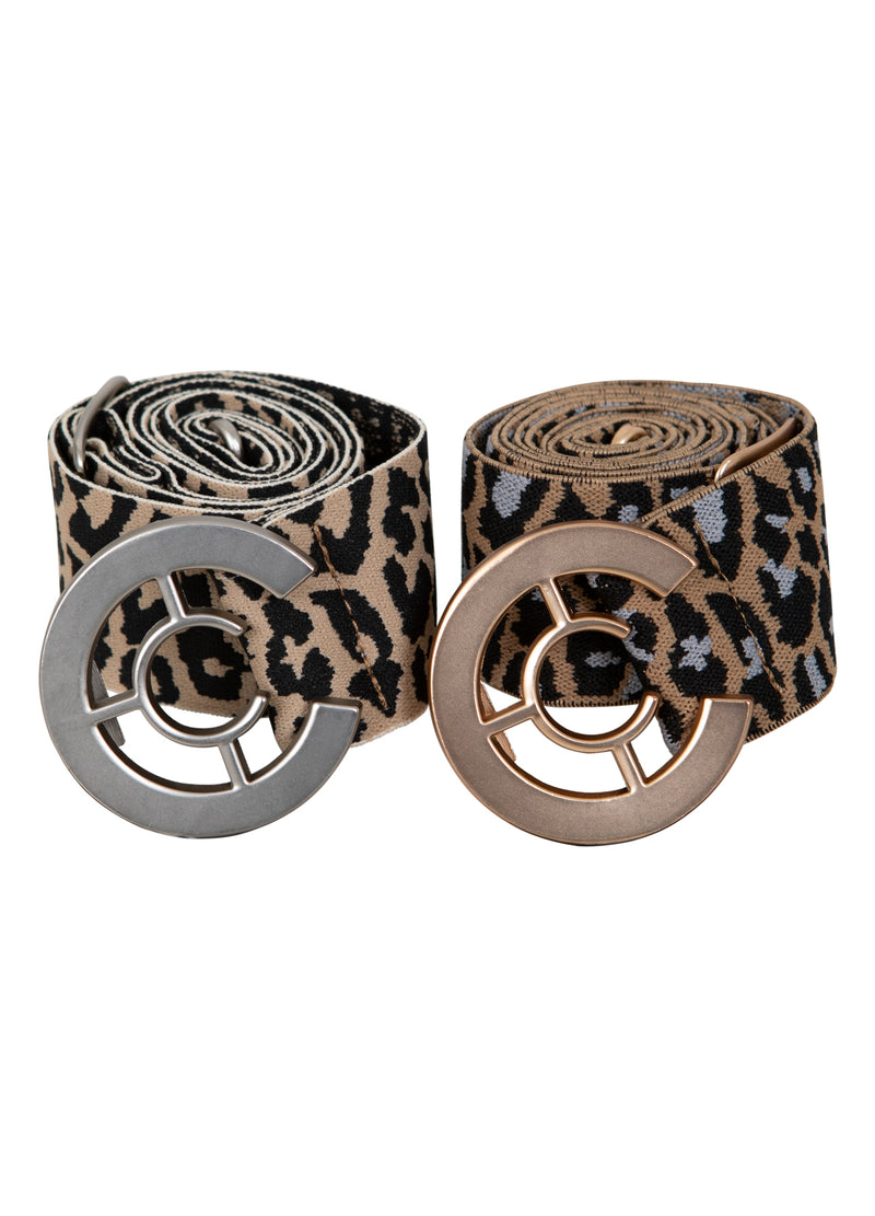 Coster Copenhagen LOGO-GÜRTEL MIT DRUCK Accessories Leo print yellow - 724 (silver buckle)