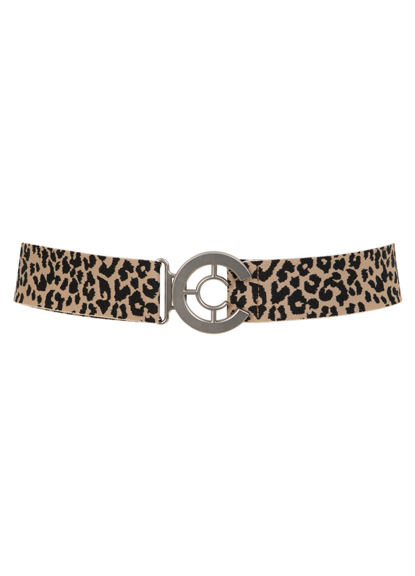 Coster Copenhagen LOGO-GÜRTEL MIT DRUCK Accessories Leo print yellow - 724 (silver buckle)