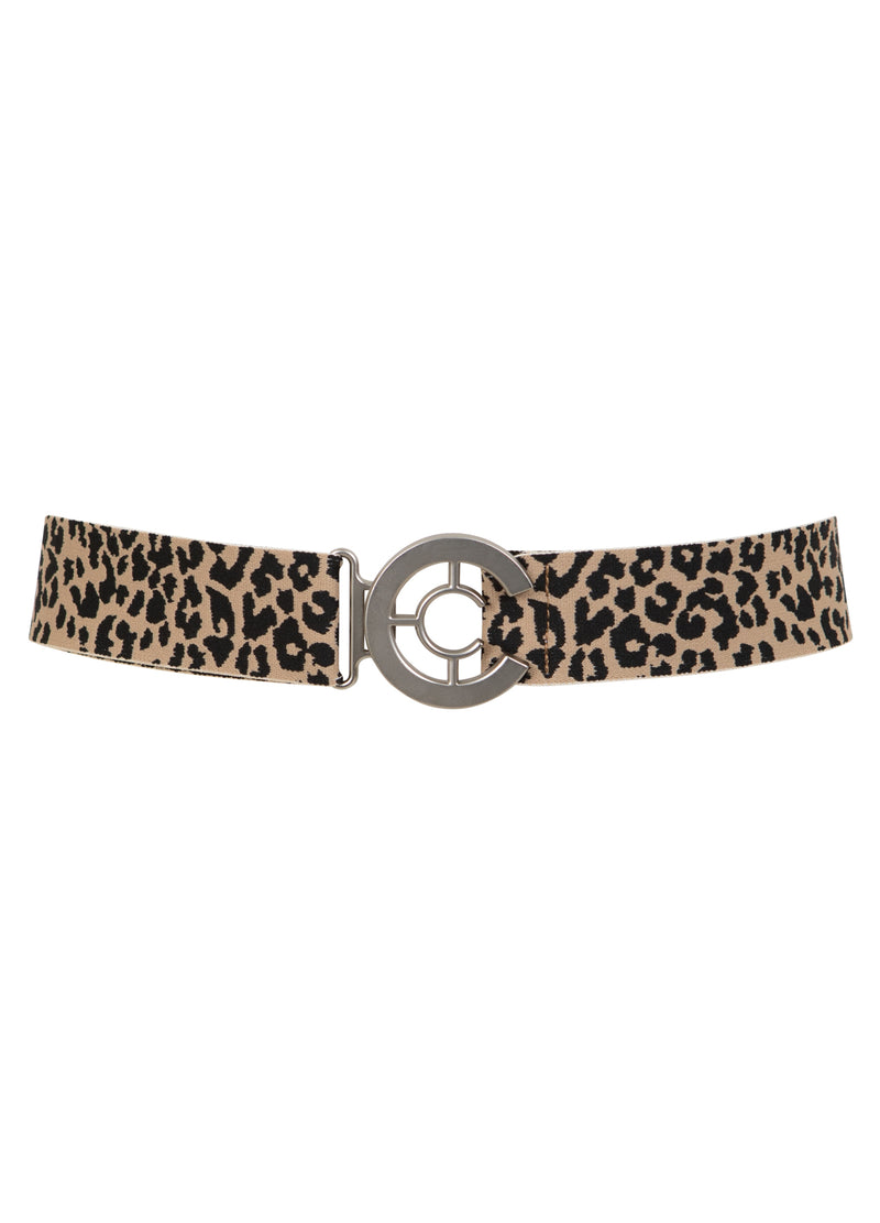 Coster Copenhagen LOGO-GÜRTEL MIT DRUCK Accessories Leo print yellow - 724 (silver buckle)