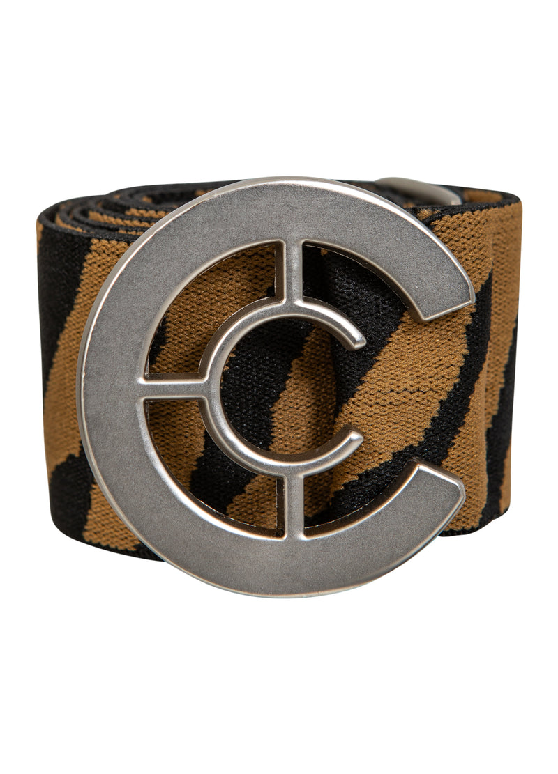 Coster Copenhagen LOGO GÜRTEL Accessories Sand/Black Zebra print - 322