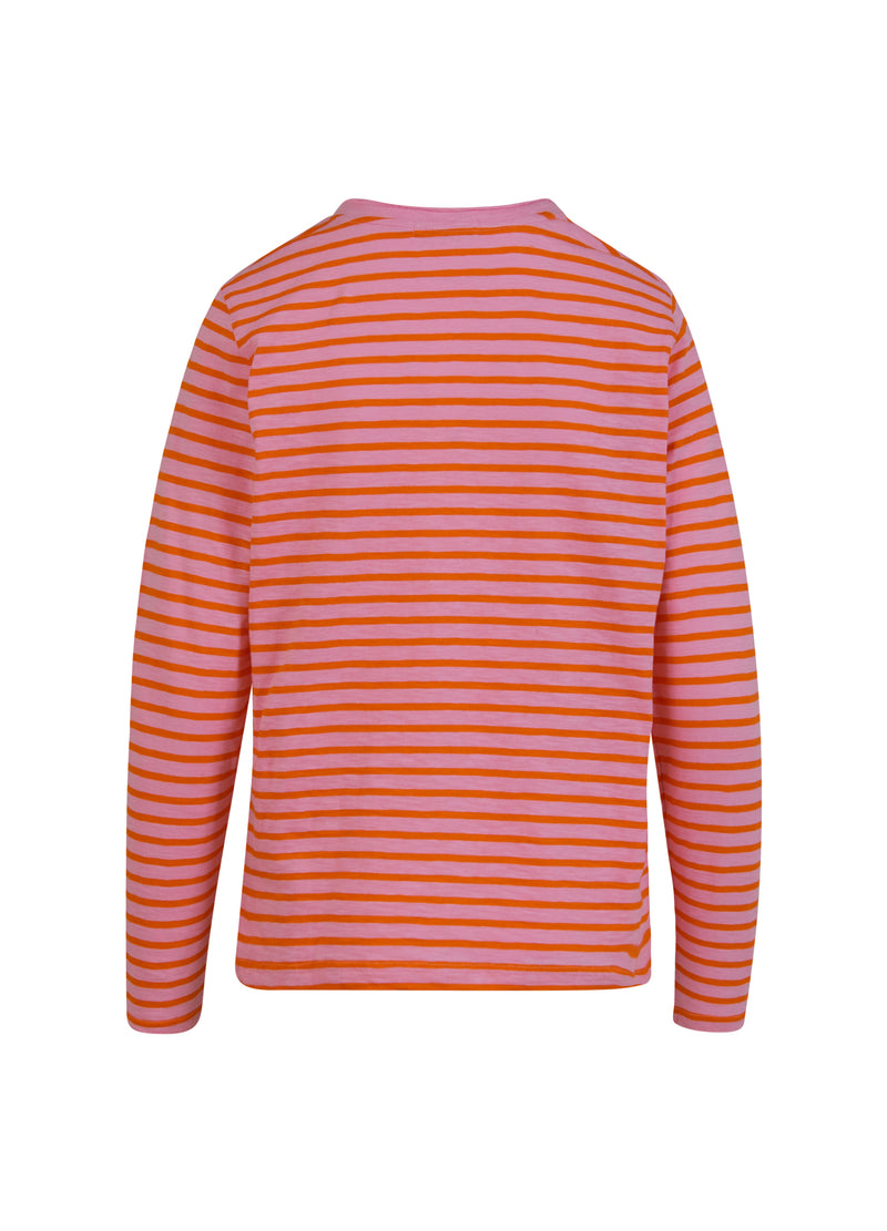 Coster Copenhagen LANGES T-SHIRT MIT STREIFEN T-Shirt Baby pink/mandarin stripe - 666