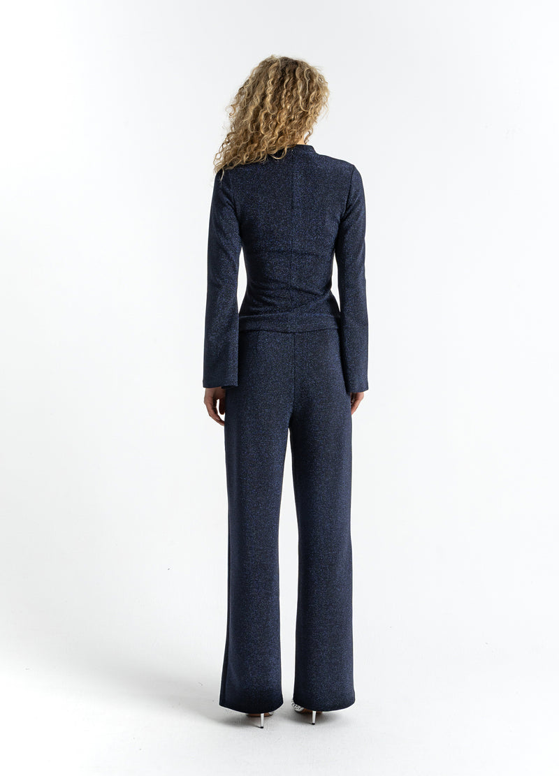 Coster Copenhagen LUREX-BLUSE MIT WEITEN MANSCHETTEN Shirt/Blouse Eclipse blue - 555