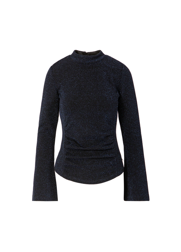 Coster Copenhagen LUREX-BLUSE MIT WEITEN MANSCHETTEN Shirt/Blouse Eclipse blue - 555