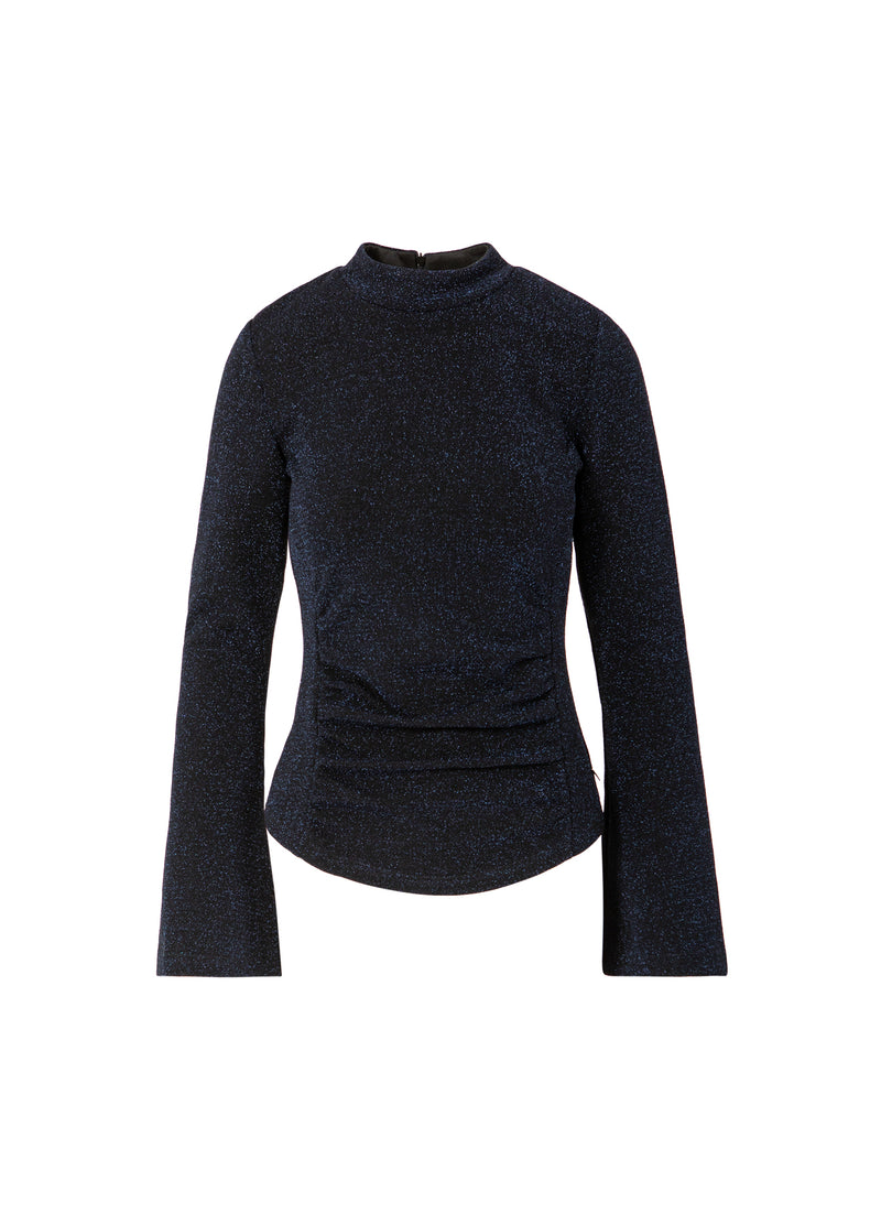 Coster Copenhagen LUREX-BLUSE MIT WEITEN MANSCHETTEN Shirt/Blouse Eclipse blue - 555