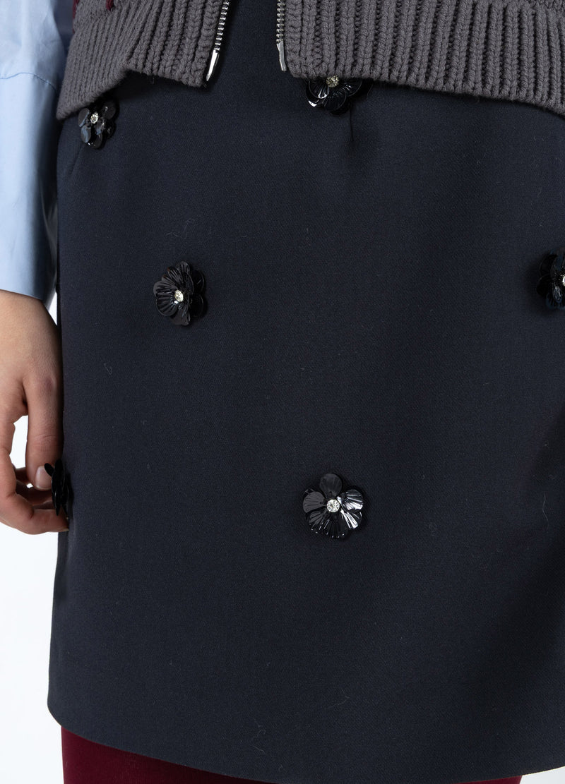 Coster Copenhagen MINIROCK MIT BLUMEN Skirt Black - 100