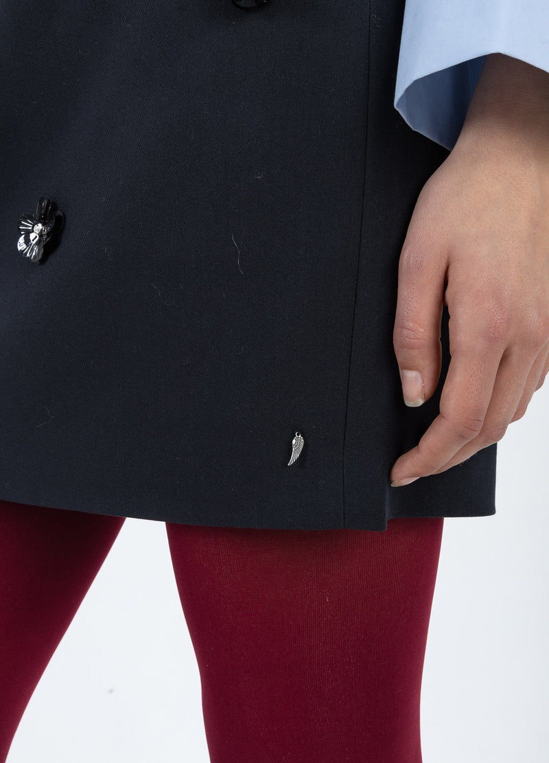 Coster Copenhagen MINIROCK MIT BLUMEN Skirt Black - 100