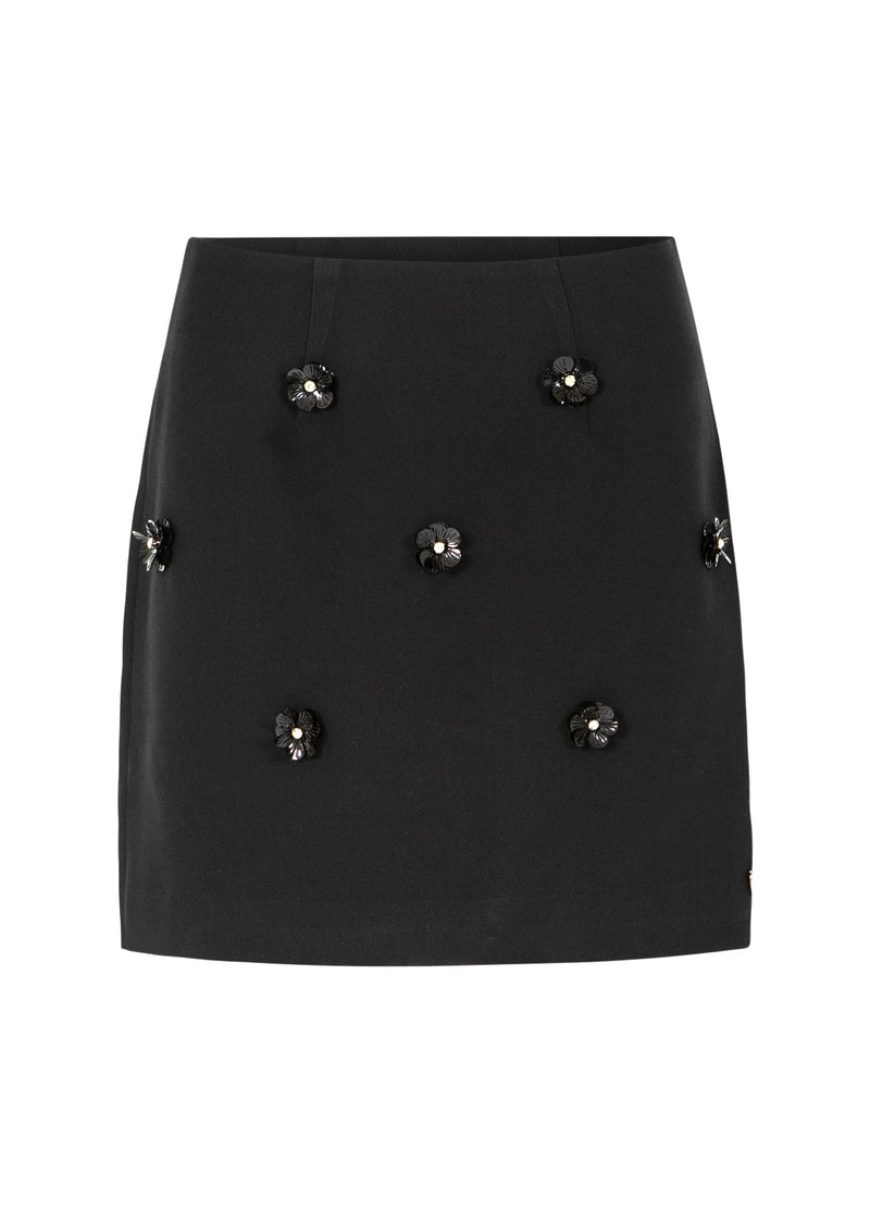 Coster Copenhagen MINIROCK MIT BLUMEN Skirt Black - 100