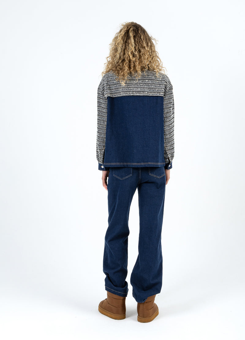 Coster Copenhagen MIX JACQUARD JACKE Outerwear Denim/ jaquard mix - 577