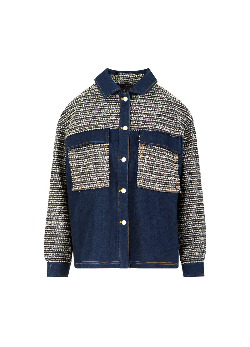 Coster Copenhagen MIX JACQUARD JACKE Outerwear Denim/ jaquard mix - 577