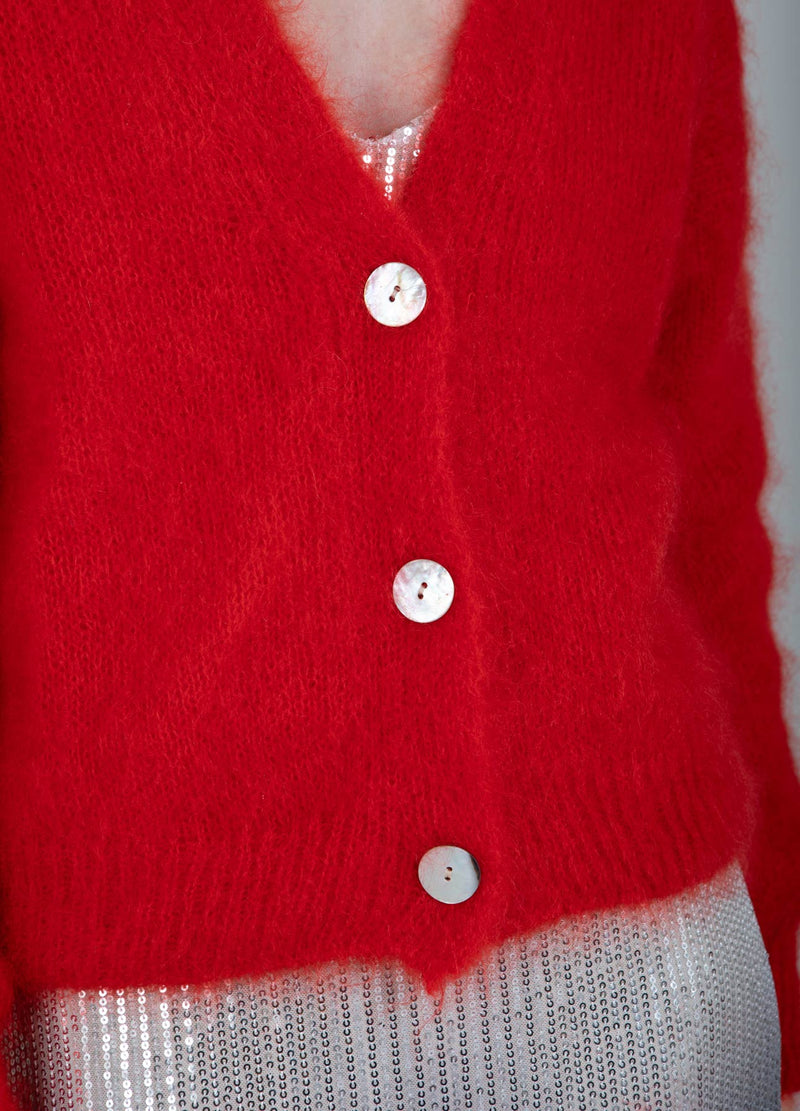 Coster Copenhagen MOHAIR-CARDIGAN Knitwear Red - 613